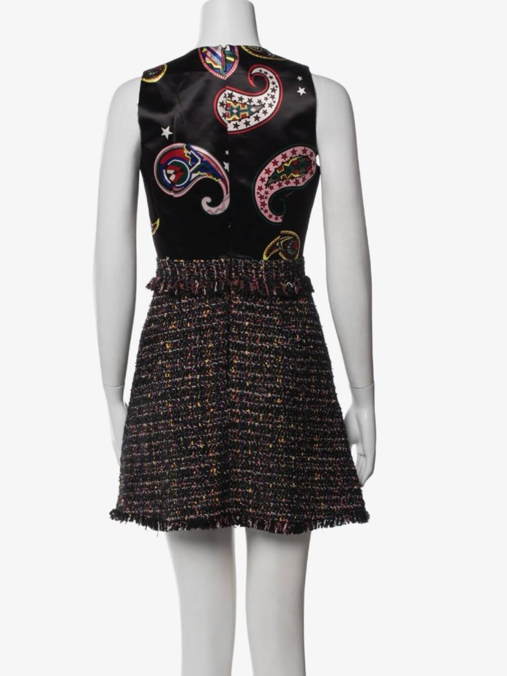 NWT MSGM Paisley Wool Blend Black Mini Dress - Picture 3 of 3